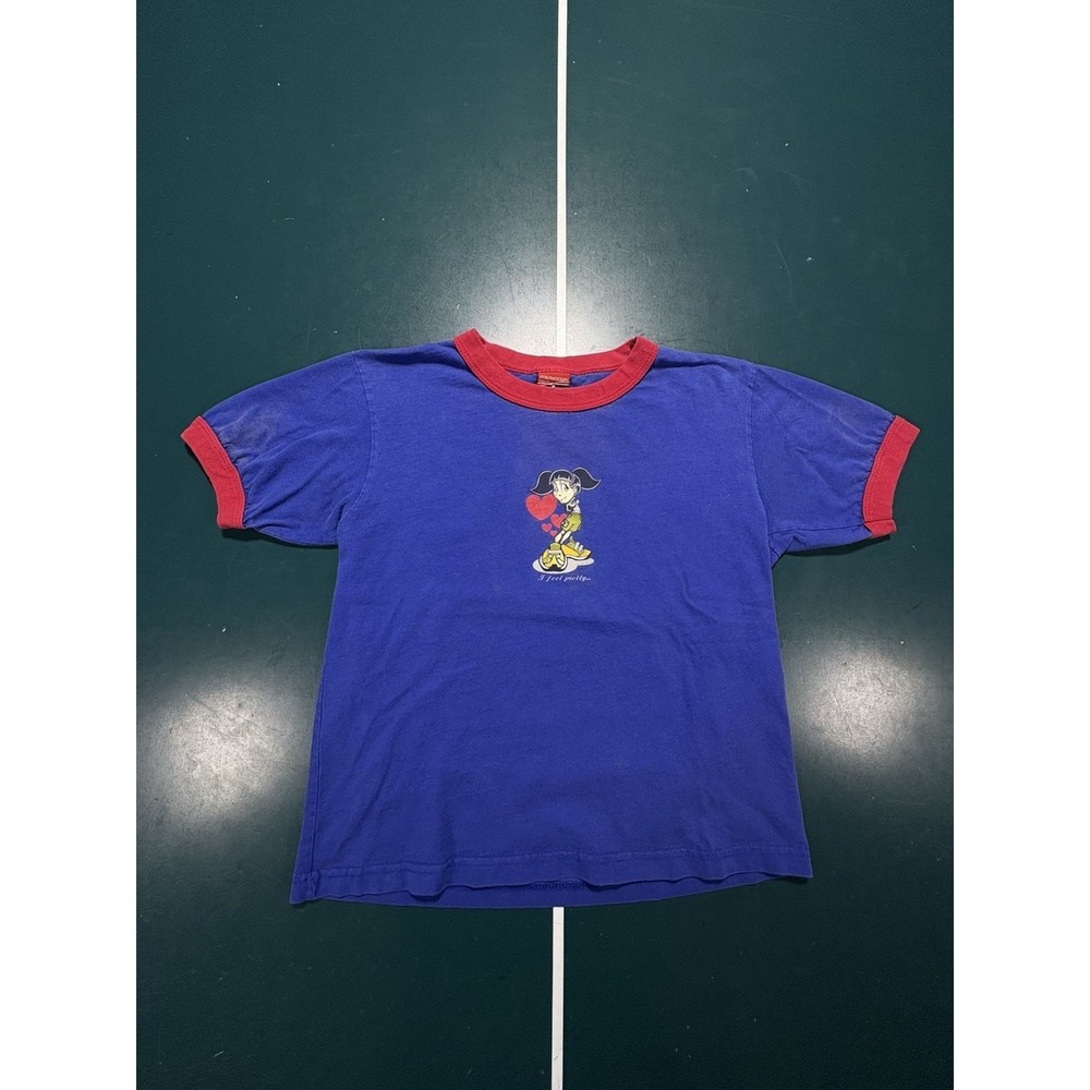 Vtg Breakdown Skateboarding Anime T Shirt Women Small Ringer Hook Ups Style 90s‎